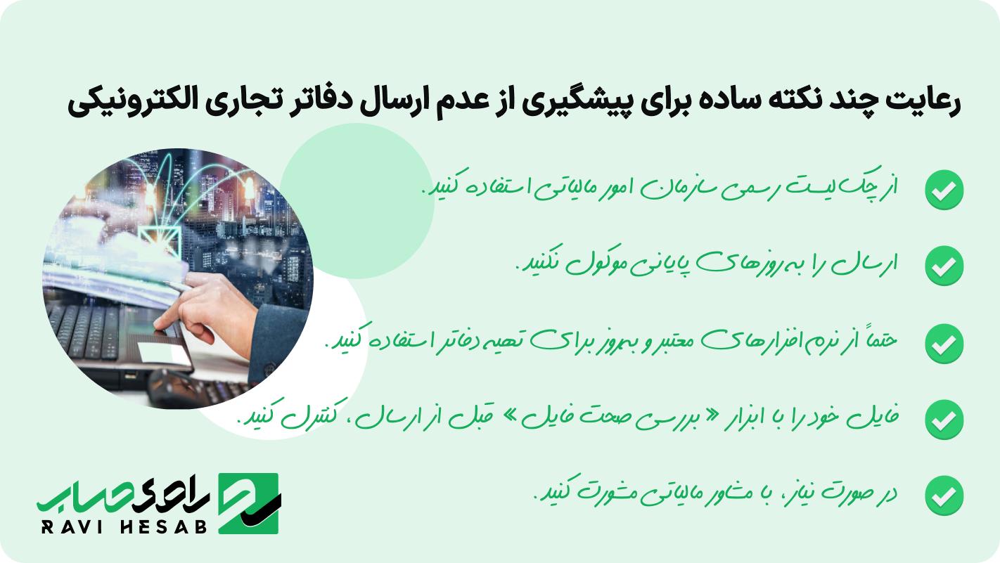  رعایت چند نکته ساده برای پیشگیری از عدم ارسال دفاتر تجاری الکترونیکی