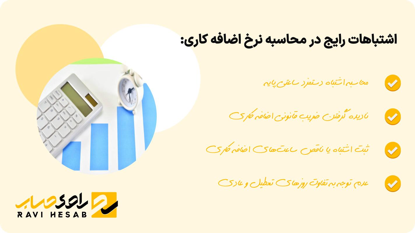 اشتباهات رایج در محاسبه نرخ اضافه کاری