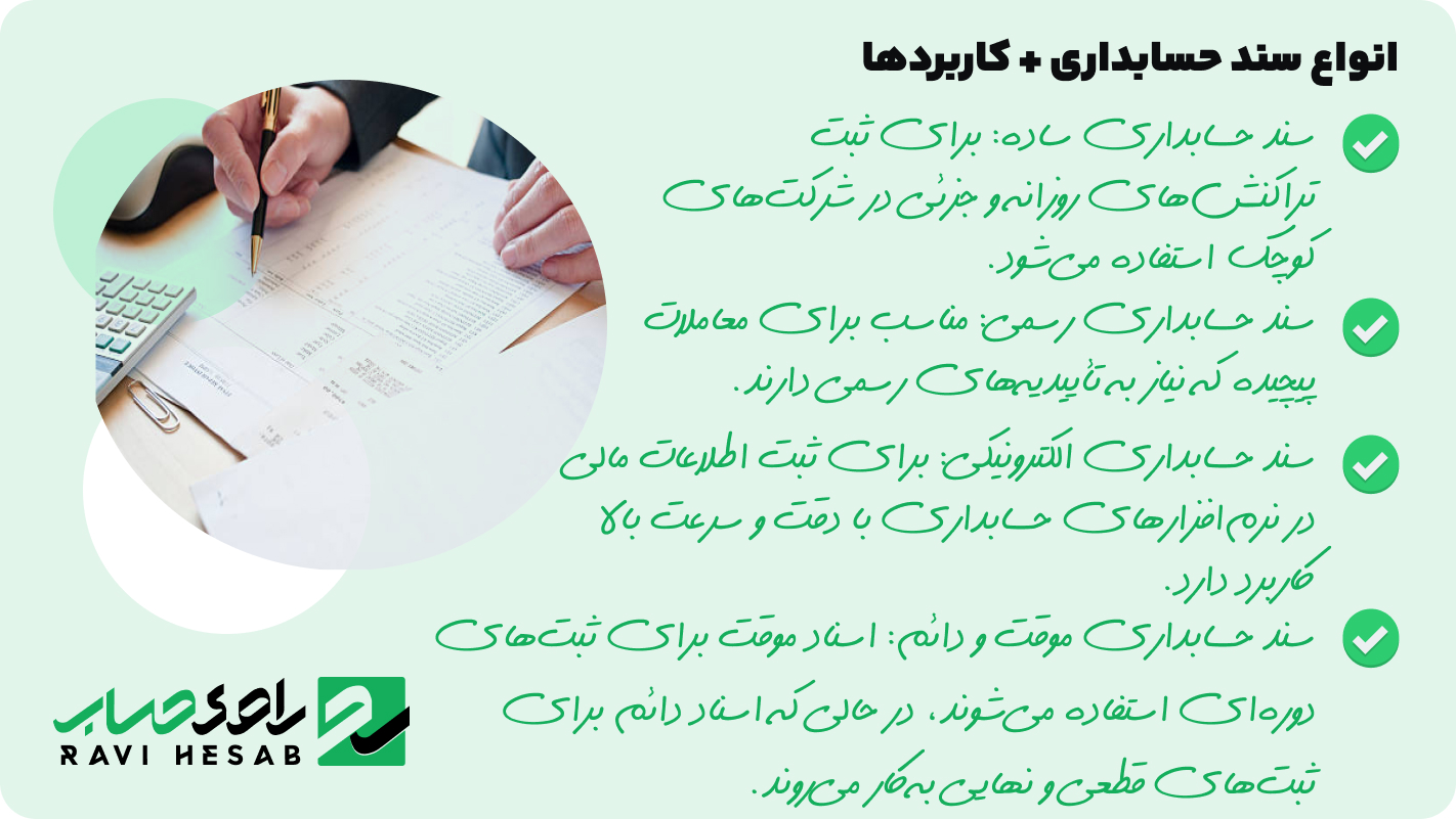 انواع سند حسابداری